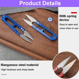 12 Pieces Mini Scissors, Sewing Scissors Set, Scissors Sewing Fabric, Fabric Scissors Sewing Set for Cutting Stitch Embroidery, DIY Project Supplies, Fishing Line, Fabric, Thread, Small Plants, 10.4 x