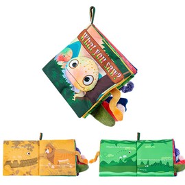 GKDOMS Soft Baby Books Animal Tails Baby Toy, Touch and Feel Crinkle Cloth Book Infant Toy with Non-Toxic Fabrics, for Newborn Boys and Girls 0-6-12 Months