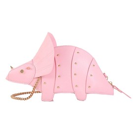 MILATA Dinosaur Shape Crossbody Shoulder Bag Women Pu Leather Rivet Chic Clutch Purse for Girls pink Size: Small