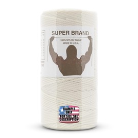 Bonded Natural Nylon Twine, Twisted. Size #60, 1/4 lb 1-Pack