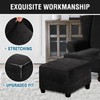 GERLNF Square Velvet Ottoman Covers Ottoman Slipcover Footstool Protector Covers