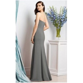 Dessy 2935..Full Length, Strapless, Mermaid style Dress...Gray..