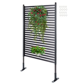 Ajikgn 3FT W x 5FT H Outdoor Privacy Screens, PE Galvanised Steel Pipes with UV & Rust Resistant Coating, Splicable Decoration Fence Privacy Screen, Brown