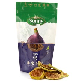 SUNNY CRISPS Turkish Dried Figs No Sugar Added 5.29 Oz - Smyrna Dry Figs, Sun Dried, Unsweetened, Unsulfured - Chewable, Sliced Figs Dried Fruit No Sugar Added - Ideal Snacks for Toddlers & Baking