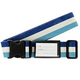 One-touch Suitcase Belt (with name tag) Flag Pattern