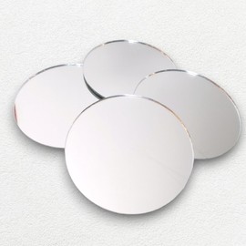 Circle Mirrors Pack of 10, 3cm Diameter Each with sticky fixers, Ideal Crafting Mirrors