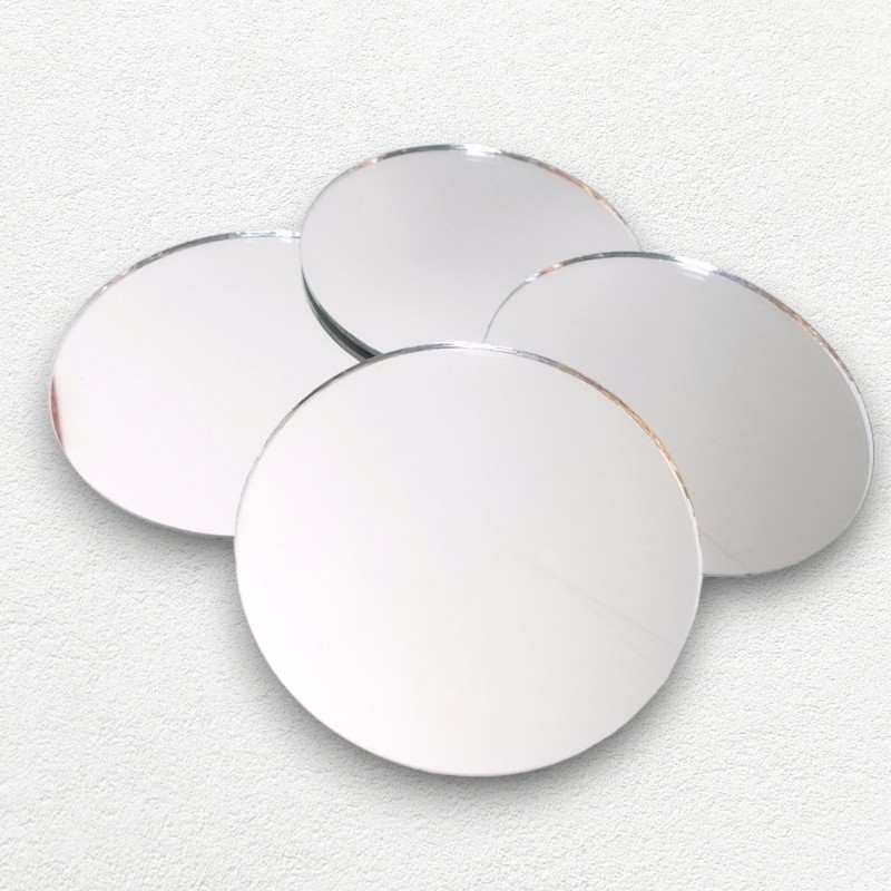 Circle Mirrors Pack of 10, 3cm Diameter Each with sticky