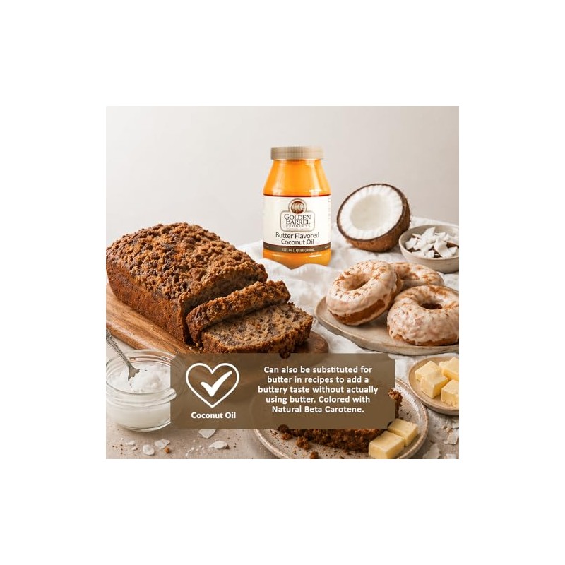 Golden Barrel Aceite de coco con sabor a mantequilla (32