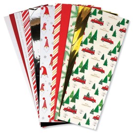 Christmas Tissue Paper Bulk Value Pack- Prints and Solids, Set of 300 Sheets, Gift Bag & Wrapping