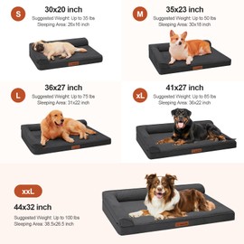 Rainmr Microsuede Dog Bed for Small & Medium Dogs - Orthopedic Dog Bed with Removable Washable Cover, Memory Foam Pet Bed Mat, 35x23 Inches, Dark Grey