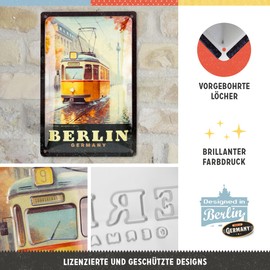 Nostalgic-Art Retro Tin Sign, 20 x 30 cm, Berlin Tram - Souvenir & Gift Idea, Metal Vintage Design, Tin Signs Sayings