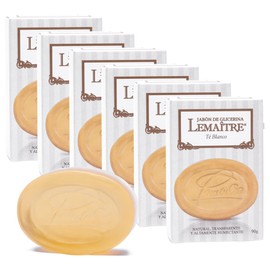 LEMAITRE Glycerin Soap - Vegan Transparent Bar, Gentle Cleanse, Vegan Bar, Cruelty-Free, Fragrances & Skin care for Women, Men (3.17 Ounce) (3.17 Ounce (Pack of 6), White Tea)