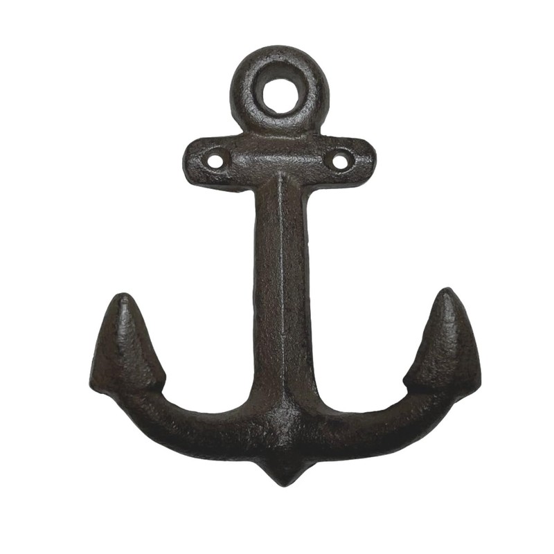 FTWDesign Anchor Double Coat Hook Made of Cast Iron