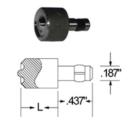 Tubular ROLL Squeezer DIE for 3/16" Body Diameter Rivets, 5/8" Height.187 Shank Diameter.437 Shank Length