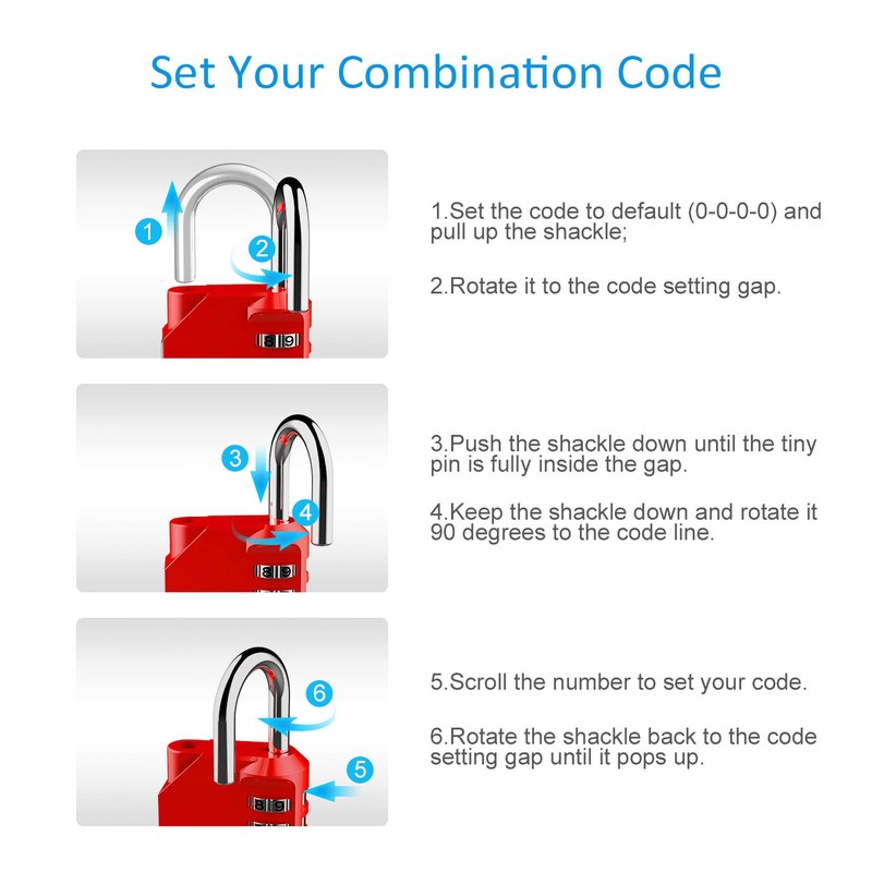Puroma 2 Pack Combination Lock 4 Digit Outdoor Waterproof Padlock