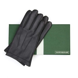 Downholme Touchscreen Leather Cashmere Lined Gloves for Men (Black, S)