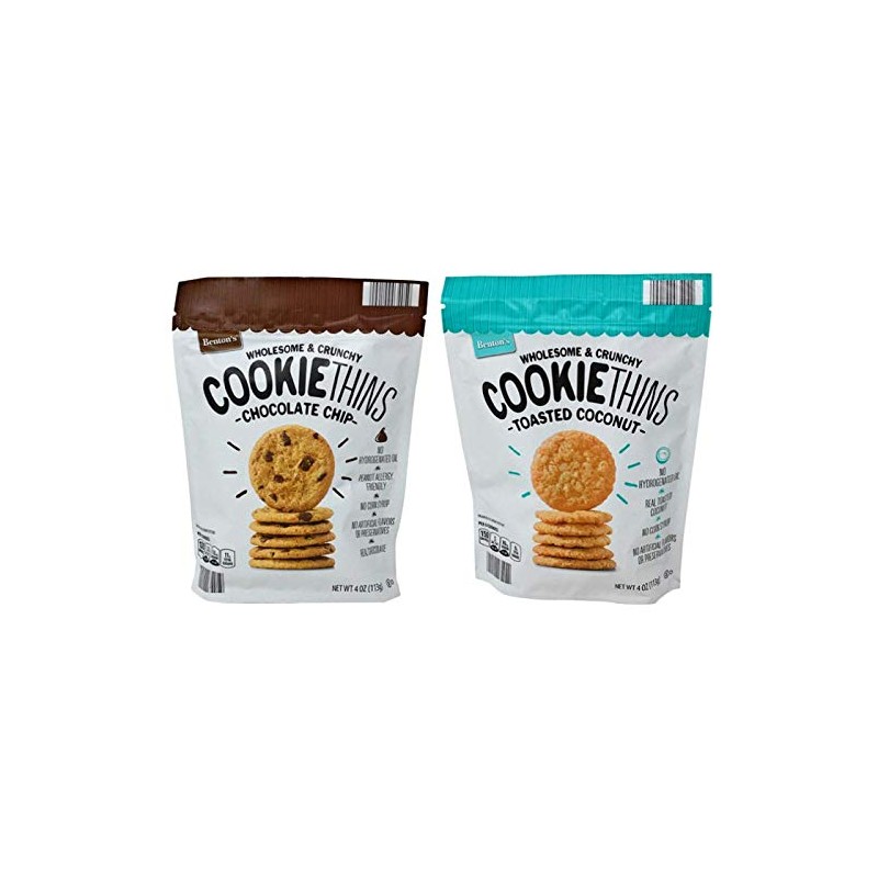 Benton's Wholesome and Crunchy Cookie Thins Chocolate Chip and Coconut
