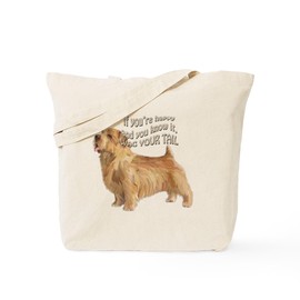 CafePress Happy Norfolk Terrier Tote Bag Reusable Natural Beige Canvas Shopping Bag