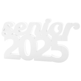 Senior 2025 Sign Graduation Decorations 2025 Grad Photo Props Graduate Picture Props Senior Night Decorations Freestanding Table Centerpieces for Grad Party Supplies (White)