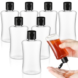 Domensi 8 Pcs 3.4 oz Travel Bottles with Flip Cap Clear Plastic Travel Size Containers Portable Leak Proof Squeeze Bottle Refillable Empty Cosmetic Containers for Liquid Shampoo Lotion