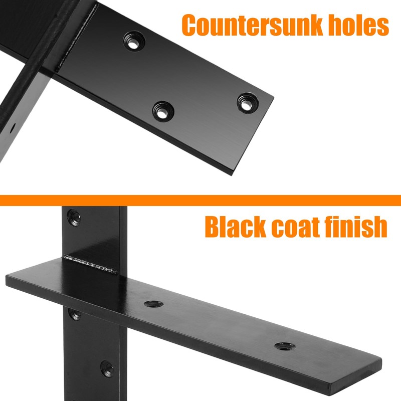 TPSHKE 2 Pack Free Hanging T Shelf Bracket, 18"Lx2-1/2"W Granite