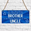 Pixie's Gifts Best Brother Uncle Birthday Gift Wooden Blue Plaque