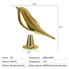 HOGXUAE Small Cordless Lamp, Small Bedside Table Lamp Touch Sensor, Bedside Lamp Gifts, 3 Level Brightness, Rechargeable Desk Lamp for Bedroom, Office, College Dorm Room(Champagne-Round)