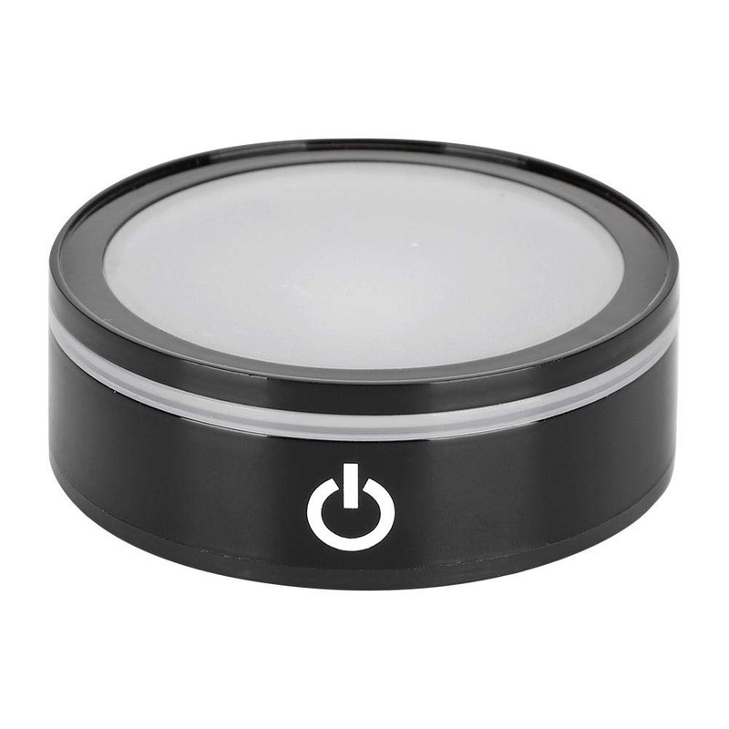 3D Crystal LED Light Base Black Flat Touch Multi Mode
