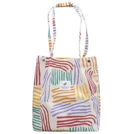 YDHfdc Cord Tasche Groß Umhängetasche Damen Handtasche Shopper Bunt Gestreift Tote Bag Strandtasche Tasche Shopper Stofftasche für Alltag, Büro, Schule und Einkauf
