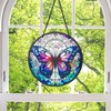 H&D HYALINE & DORA 6.3 '' Butterfly Stained Glass Window