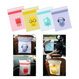 XINLIYA 60PCS Disposable Car Trash Bag, Easy Stick-On Portable Vehicle Leakproof Waterproof Vomit Bin Pouch, Automotive Interior Garbage Storage Pouch Accessories, Universal Fit