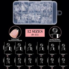 Ultra Soft Gel Tips Puntas De Uñas Extra Cortas 140 pzas Extra Corto Suave Unas de Gel (Francesa Extra Cortos, Transparente)