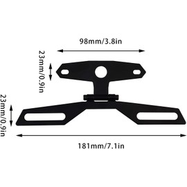 Motorcycle License Plate Bracket, Motorcycle License Plate Mount Adjustable Motorcycle License Plate Holder with Foldable Bracket for Motorcycle ATV