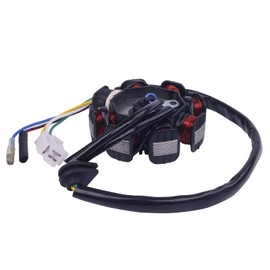 Glixal GY6 49cc 50cc 80cc 100cc 8 poles Magneto Stator for 139QMB 139QMA 147QMD Scooter Moped ATV Go-kart Buggy Engine Taotao Jonway Icebear Baja Coolster Lance SUNL Vento (Alternating Current)