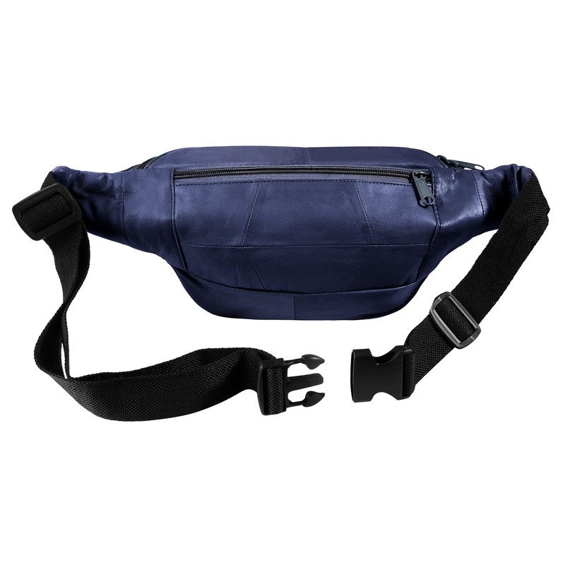 LEONARDO VERRELLI 3900037 Unisex Bum Bag Leather, blue, Hip bag