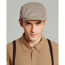 XYIYI Khaki Mens Cotton Newsboy Cap Flat Ivy Gatsby Driving Hat