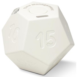 CREAVIVA Cube Pomodoro Timer - Flip to Start Countdown, Rechargeable Mini Productivity Timer for Study, Office, 11 Preset Times, Silent/Vibration, Time Management Tool for Kids & ADHD (White)