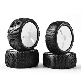 Haruhana 1/10 RC Car RC Off-Road Buggy 4WD 4WD Tire Set, Diameter 3.2 inches (83 mm), Front Wheel Width 1.2 inches (30 mm), Rear Wheel Width 1.6 inches (40 mm), 0.5 inches (12 mm), Compatible with Hex Wheel Hubs, Glued (Front and Rear 4 Pairs) C