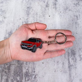 FOUR WHEEL BEAST Bronco Sport Keychain compatible with Ford Bronco Accessories 2023 2024 4 door Key Chain Fob Gift (Red)