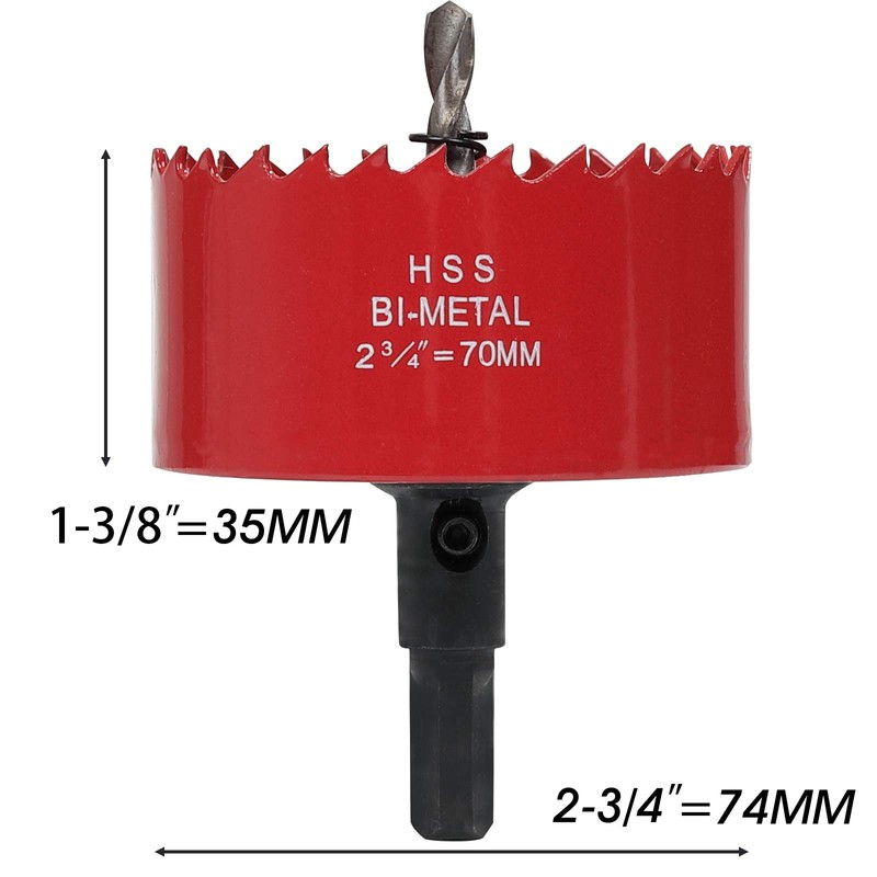 Hole Saw 70 mm, 30 mm Bi-Metal Cutting Depth HSS