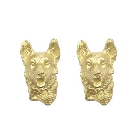 JSBWSFA 2 Pcs Solid Brass Creative Gold Animal Knob Gold Dresser Knobs Drawer Knobs Vintage Unique Cabinet Knobs for Door Cabinet Drawer Art Deco Furniture (Wolf Dog)