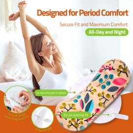 Washable Cotton Sanitary Pads, Pack of 7 Reusable Sanitary Pads MADE IN EU, Reusable Sanitary Pads, thin reusable organic sanitary pads for menstruation, incontinence, heavy postpartum bleeding.