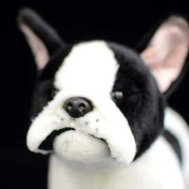 Realistic French Bulldog Stuffed Animal-Black 10.24", Plush Bulldog Toy,Stuffed Dog Stuffed Animal,Stuffed Animals for Dogs, Toy for Boy,Girl Toys,Gifts for Kids, Home Decor,Hugging Toy