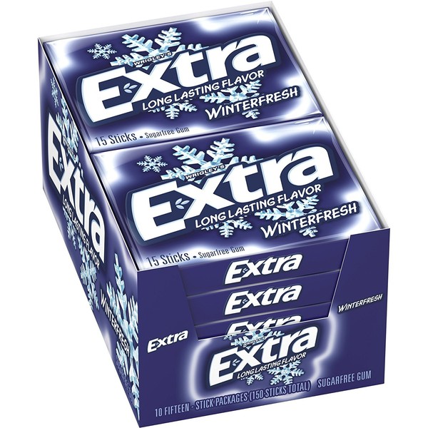 Extra Sugarfree Gum, Winterfresh, 15 Count (Pack of 20) Sticks