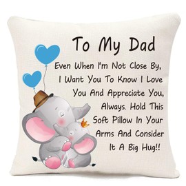 BOFYTR Gifts for Dad, Dad Birthday Gifts Pillow Covers from Daughter Son, Linen Fabric Surface Cushion Cover Presents for Dad, Best Dad Gift for birthday, Aniversary