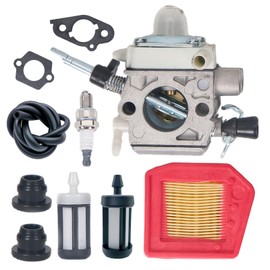 youjupazi 4147-120-0625 FS260 Carburetor Kit fit for Stihl FS240 FS240R FS240RC FS260R FS260RC FS340 FS360 FS410 Trimmer Brushcutter Replacement 41471200625 with 4147 141 0300 Air Filter Kit