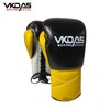 Bigdas Boxing Gloves Kickboxing Microfiber Latex Inner Wraps for Men and Women Sandbag Training Training Black Yellow (Lace-up Type) + 10oz