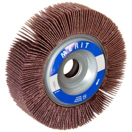 Merit Grind-O-Flex Abrasive Flap Wheel, 5/8" Arbor, Round Hole, Ceramic Aluminum Oxide, 4" Dia., 1" Face Width, Grit 120, 12000 Max RPM (Pack of 1)