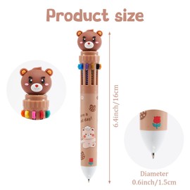 OldPAPA 9 Pack Multicoloured Pens All In One, 0.5mm Retractable Ballpoint Pens with Multiple Colours for School Office Supplies Students