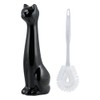 Allure Home Creation Black Cat 2-Piece Toilet Brush Holder and